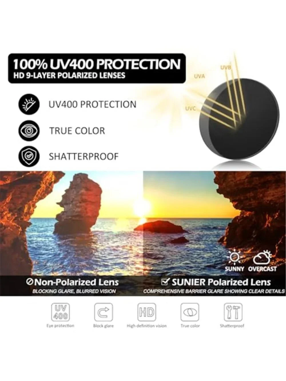 Men's Retro Round Polarized Steampunk Sunglasses
